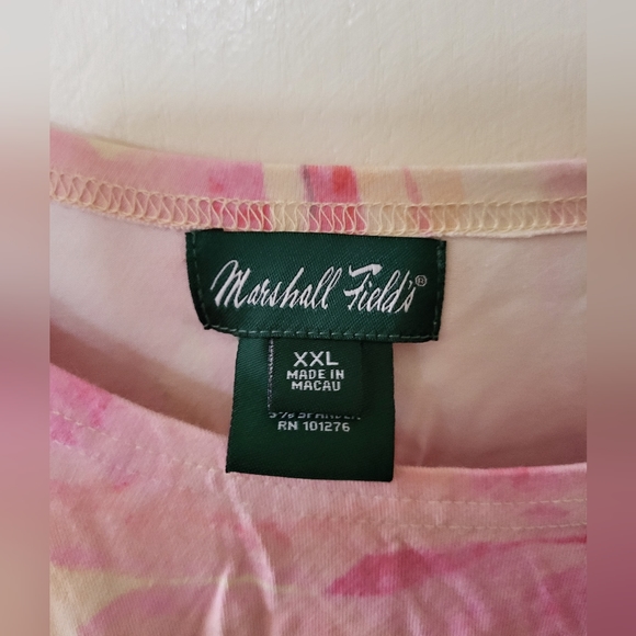 NWT Marshall Field’s Pastel “Painted” 3/4 Sleeve Shirt Sz XXL - Picture 5 of 5